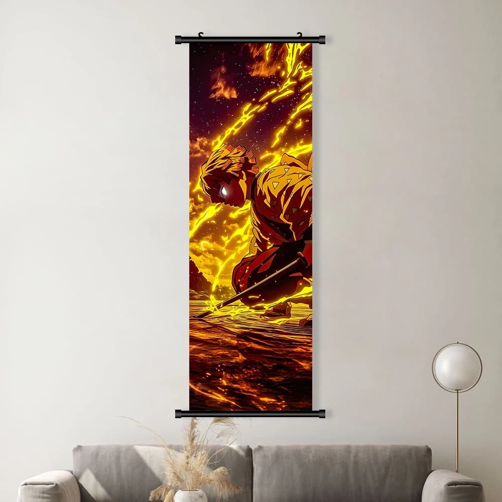 Toile de décoration murale Demon Slayer, peinture murale, rouleaux suspendus, affiche d'image modern