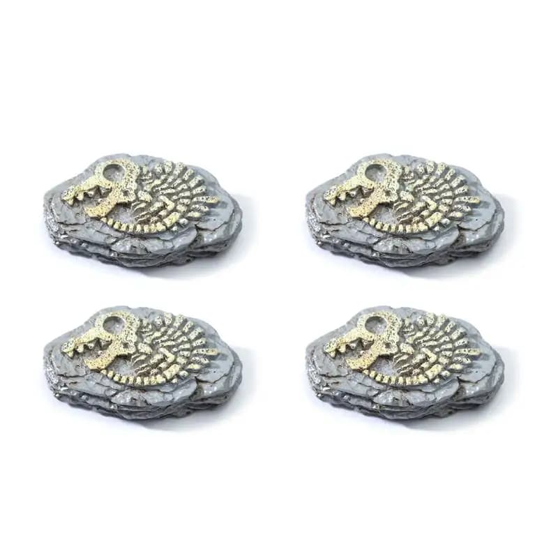 4 pièces d'ornements de dinosaures fossiles simulés, mini décorations de micro-paysages, accessoires