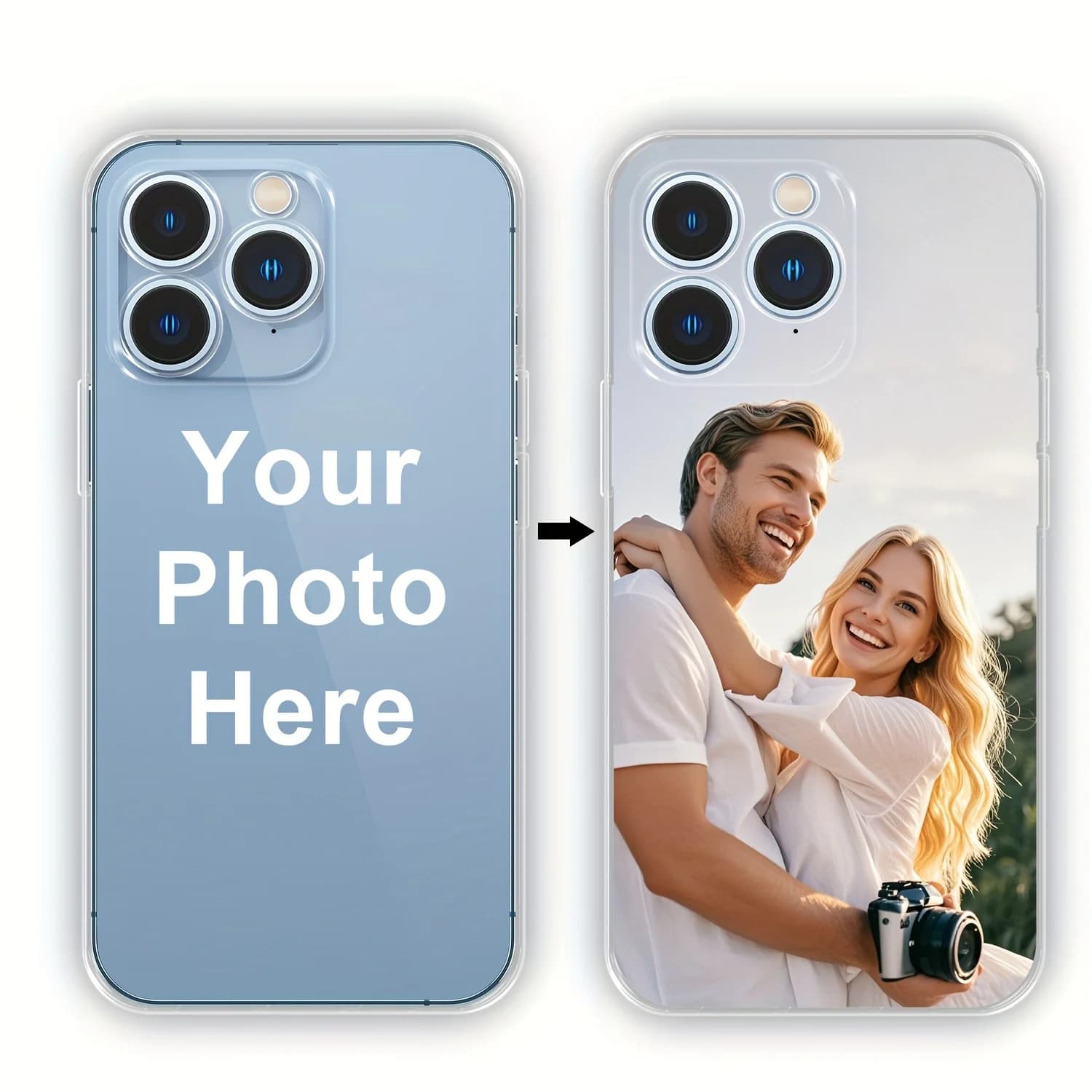 Coque de téléphone souple et transparente, bricolage de votre Photo, pour iPhone 17 16 15 14 13 12 1