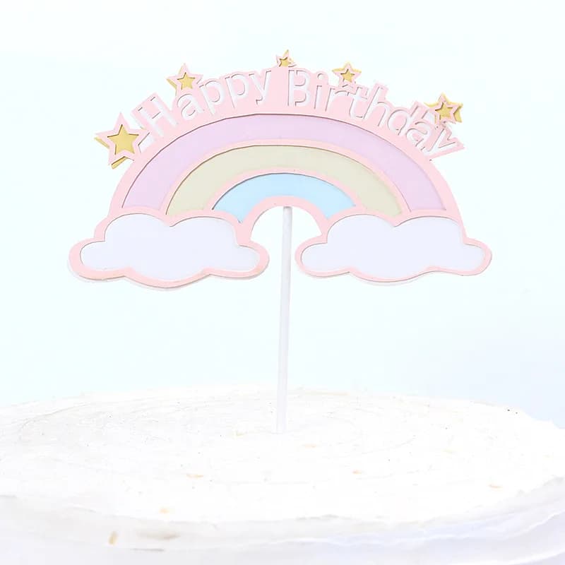 Licorne Gâteau Ornement Bébé Fille Fête D'anniversaire Décoration Arc-En-Ciel Poney Gâteau Cuisson C