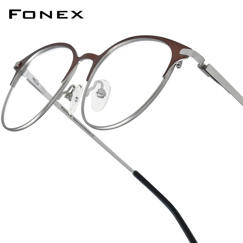 FONEX alliage lunettes cadre femmes ultraléger Vintage rond lunettes hommes haute qualité rétro japo