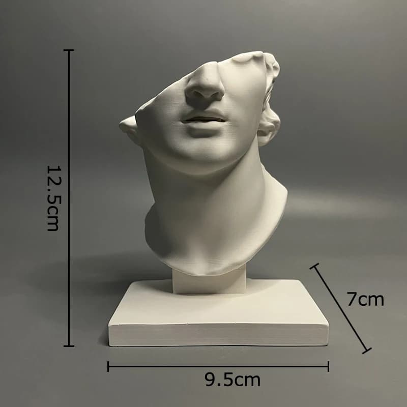 Figurines européennes demi-tête, Statue en plâtre, décoration de bureau, œuvres d'art, ornements, pe