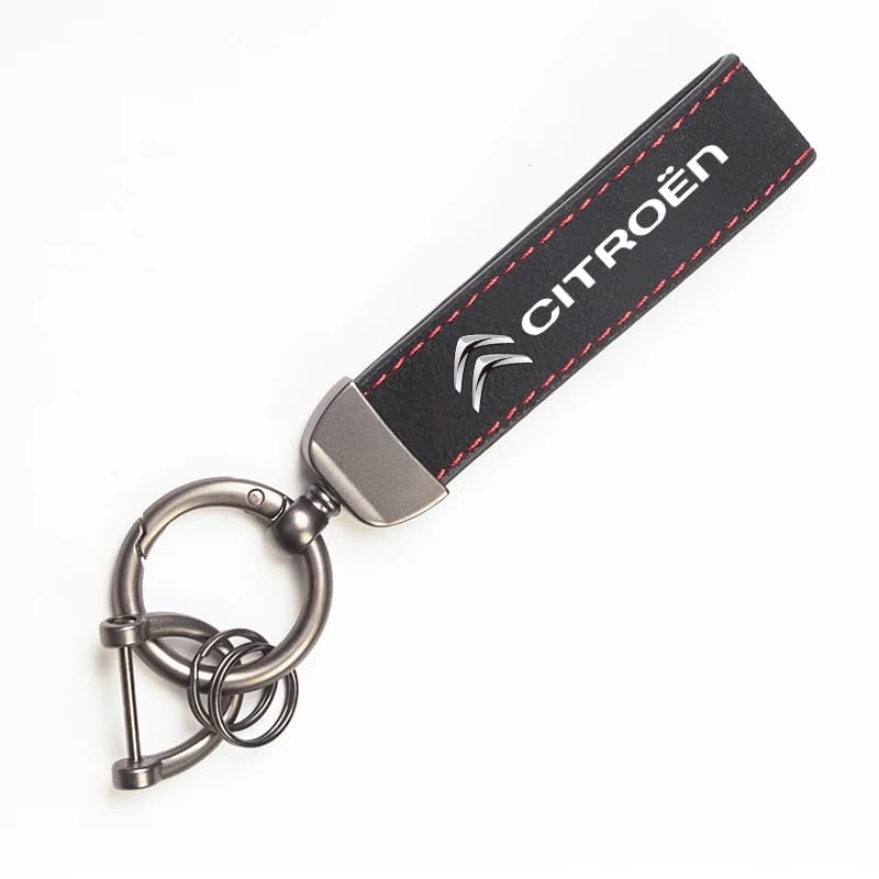 Porte-clés en daim, accessoires de voiture, pour citroën C3 C5 C5X C4 e-C4 X e-C3 c-elysee Berlingo 