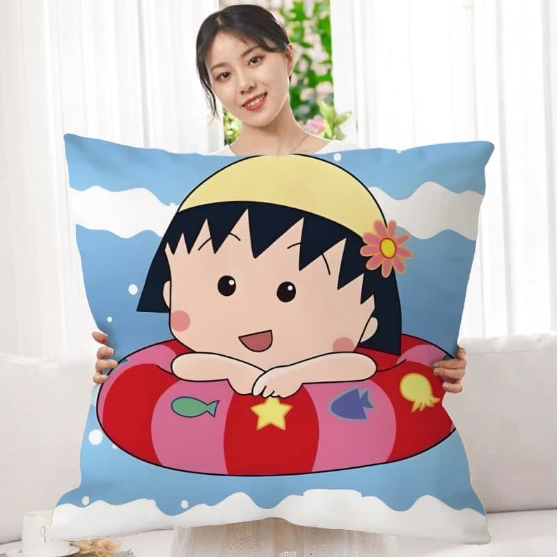 Coussin de canapé double face extra large Cherry Maruko Cartoon Anime, coussin lombaire, cadeau pour