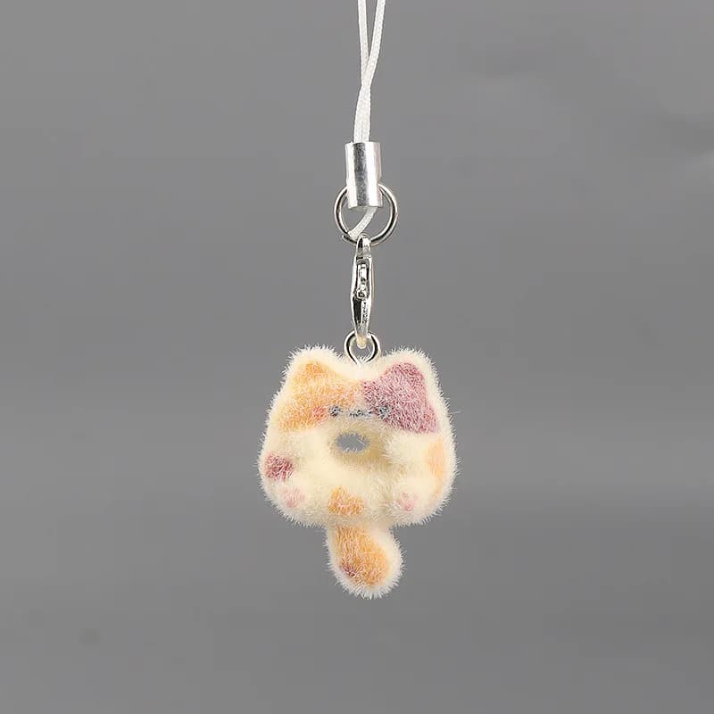 Porte-clés floqué, accessoire de sac attrayant, pendentif 3D, chaîne légère pour téléphone portable,