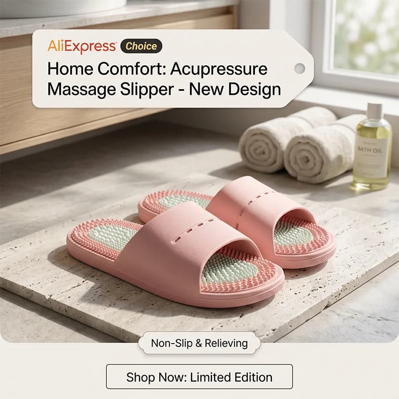 Chaussons de massage thérapeutique pour les pieds, avec acupression et réflexologie, pour soulager l