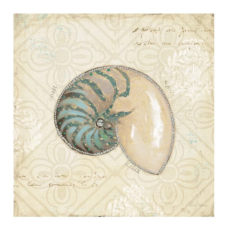 Peinture sur toile de coquille de vie marine animale vintage française, affiche décorative, impressi