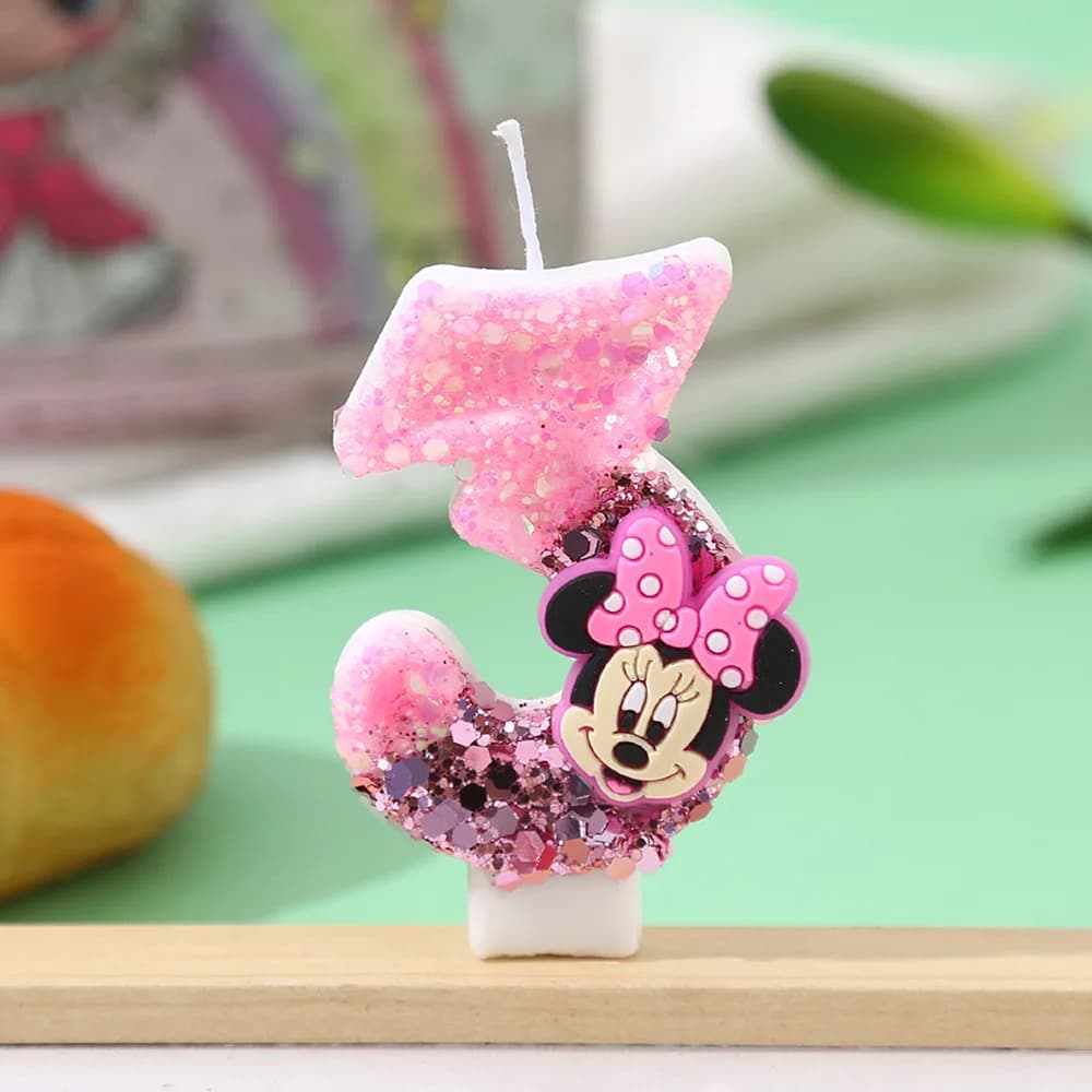Bougie d'anniversaire de dessin animé, gâteau créatif à paillettes, célébration d'anniversaire, ench