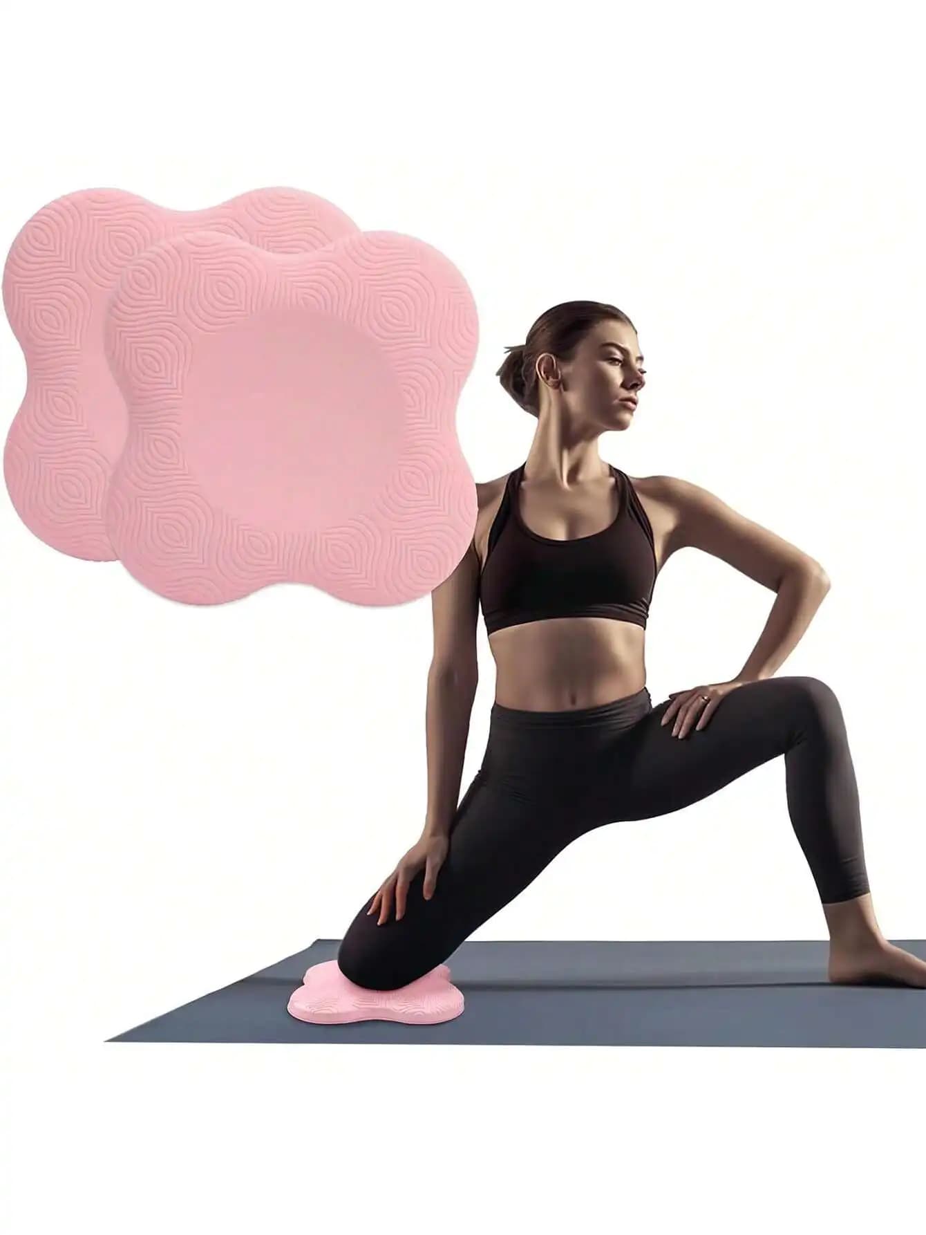 Genouillères de Yoga coordonnantes, 2 pièces, exercice de Pilates, durable, portable, optique, couss