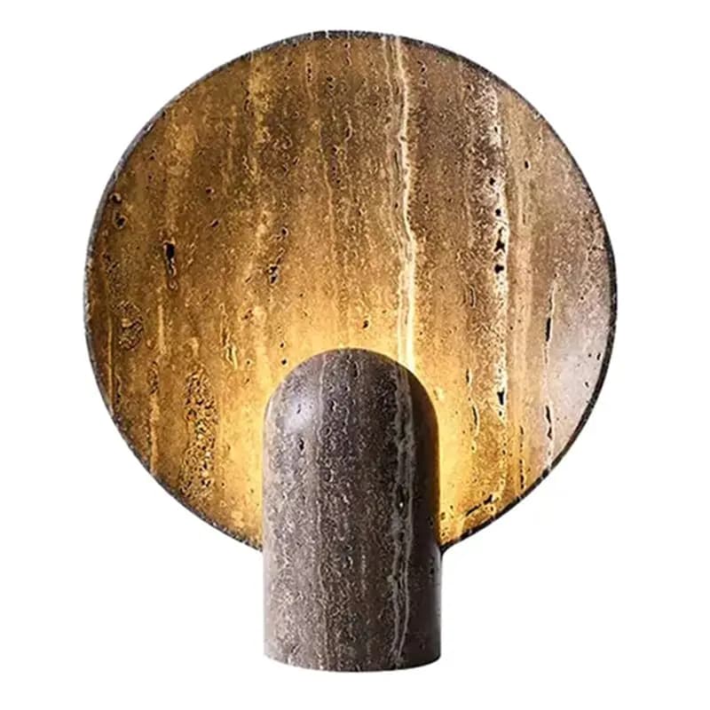Lampe de table en résine LED de style nordique BSEVB, marron, luxe, travertin foncé, décoration d'in