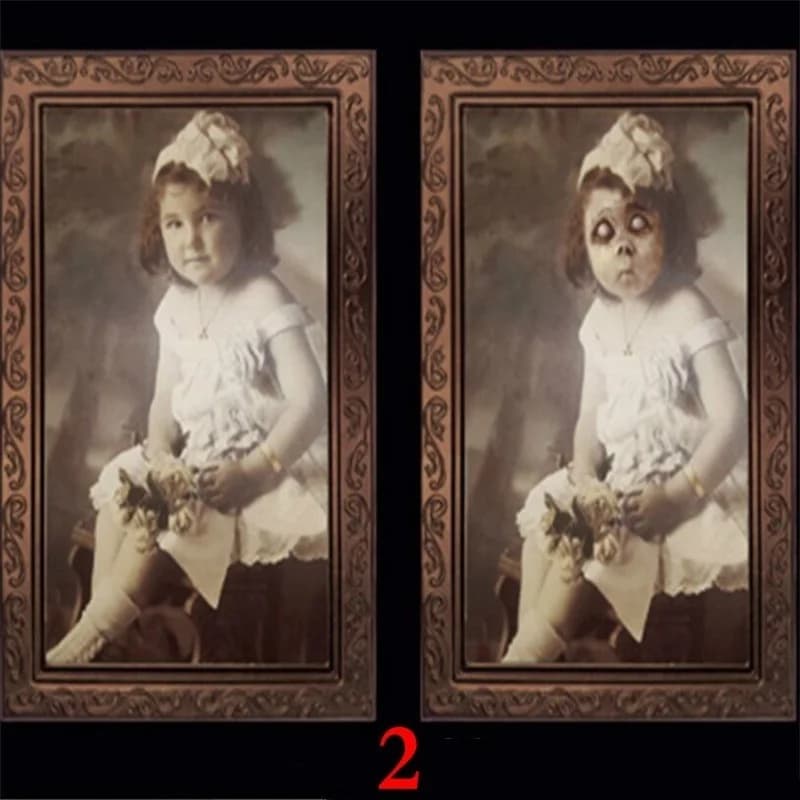 Cadre photo fantôme 3D à visage changeant, décoration d'halloween, fournitures artisanales d'horreur