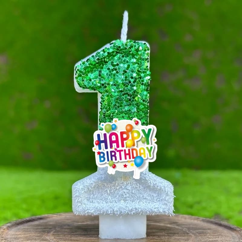 Décoration de gâteau d'anniversaire, bougie numérique colorée décorée, bougie délicate pour enfants,
