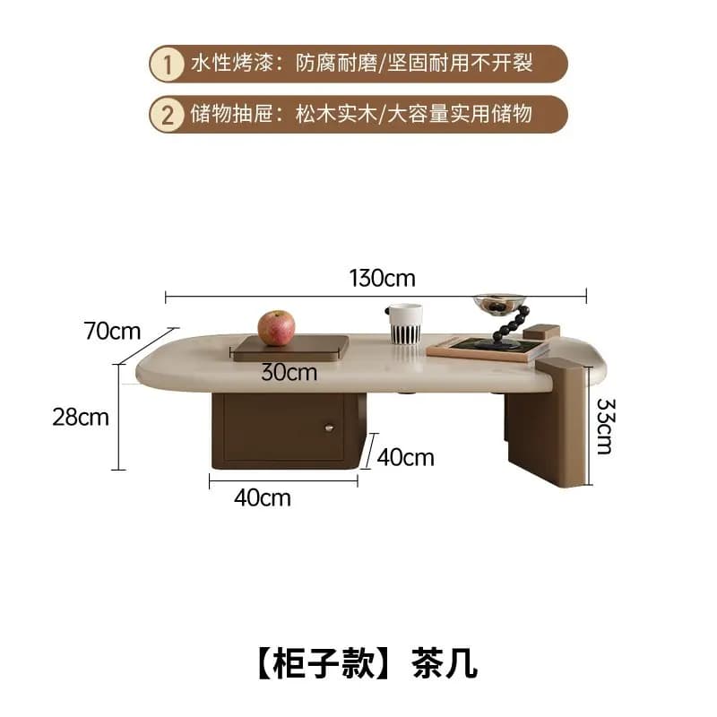 Table basse japonaise transparente avec organisateur intégré, tables basses de salon haut de gamme, 