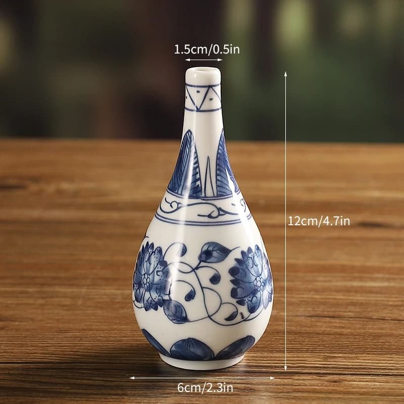 Petit Vase Vintage bleu et blanc, ornement en céramique, nouvelle décoration chinoise pour la maison