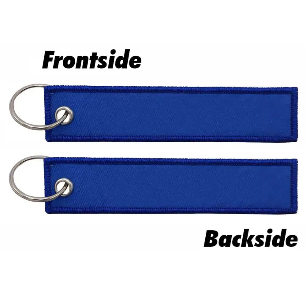 Porte-clés brodé double face personnalisé, personnalisé avec votre propre étiquette de texte pour mo