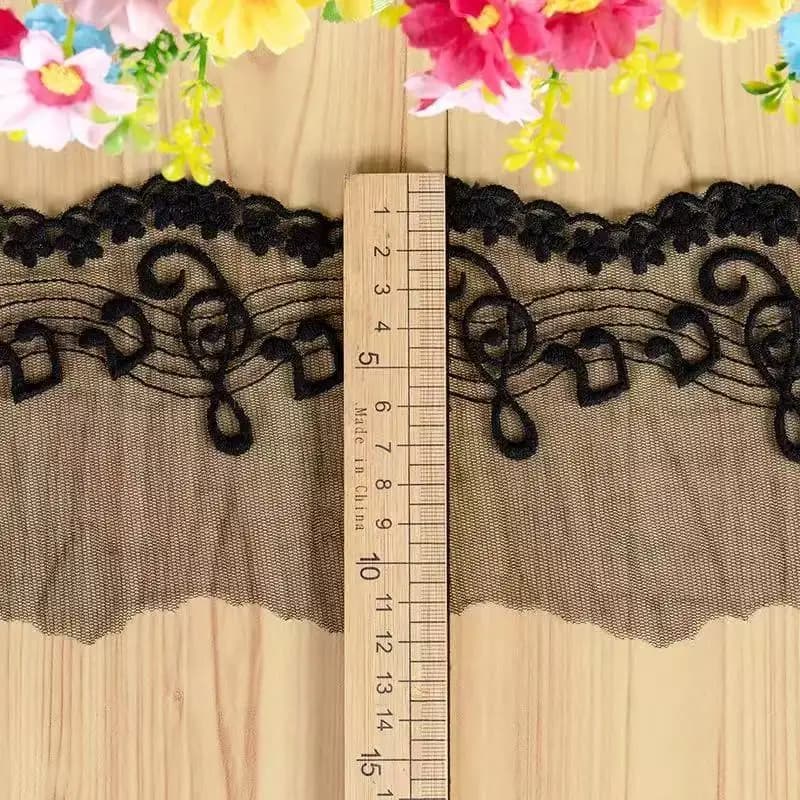 Tissu en dentelle brodée en maille Beige blanc cassé, accessoires d'habillage en dentelle, décoratio