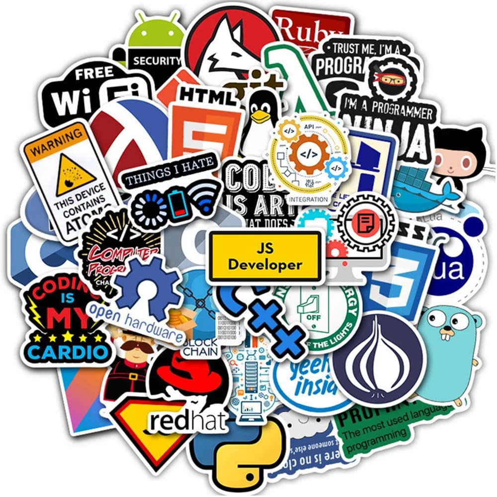 10/30/50 autocollants amusants et imperméables pour programmeurs Java Docker, style graffiti dessin 