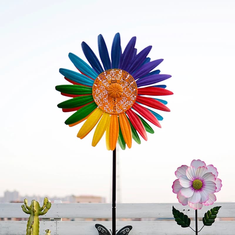 Moulin à vent rotatif en fer de Style campagnard américain, décor de jardin créatif, ornement de pay