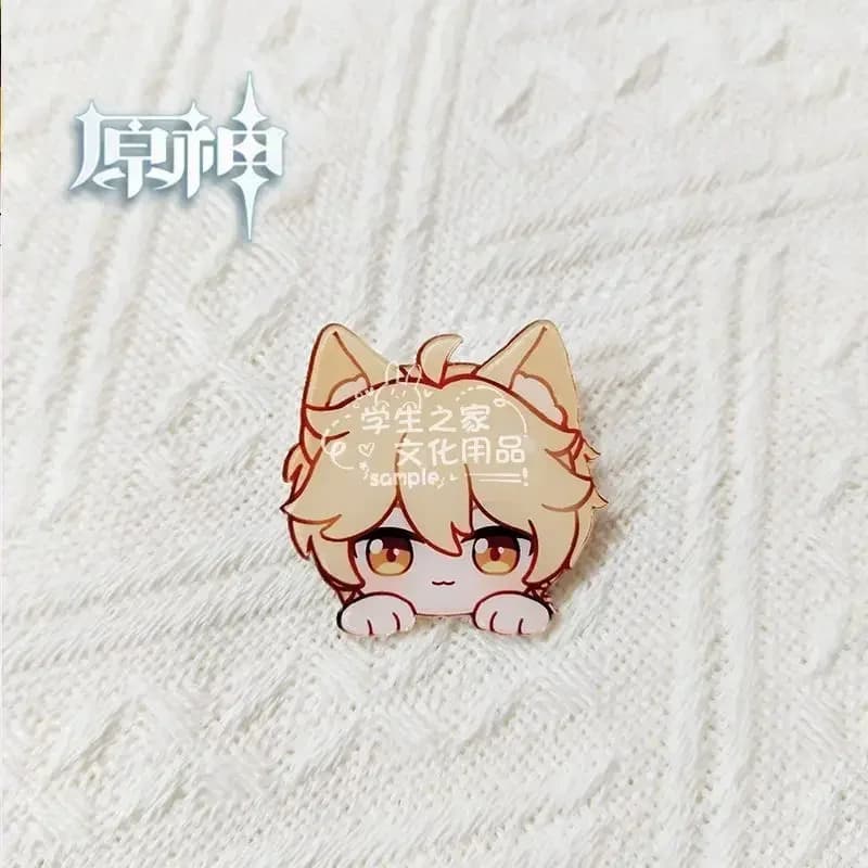 Jeu Impact Fontaine Neuvillette Wriothesley oreilles de lapin petites mains Badge acrylique sac à do