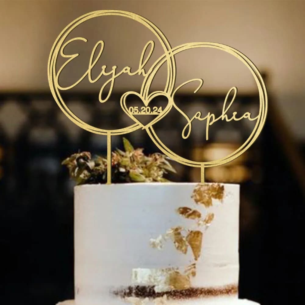Décoration de gâteau en acrylique personnalisée |   Décor de gâteau d'anniversaire de mariage person