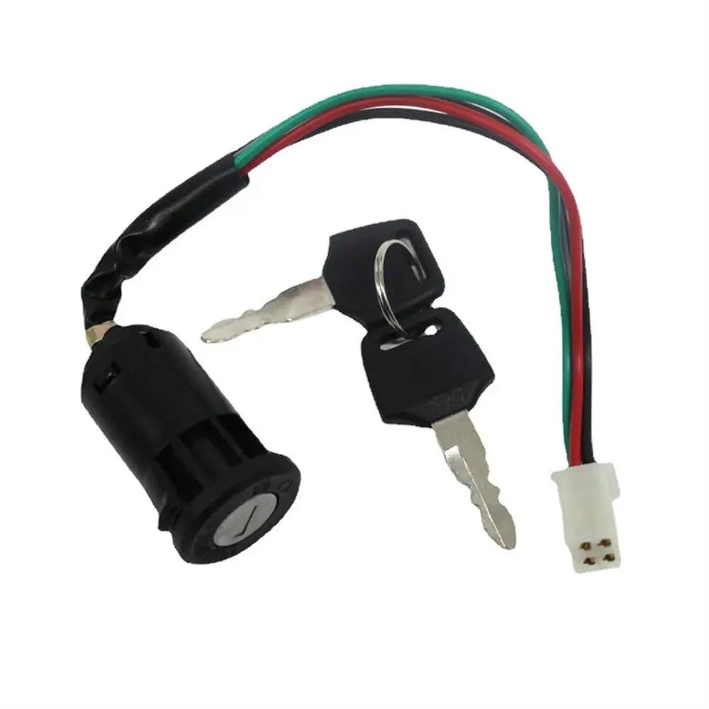 Interrupteur d'allumage moto mâle avec fils marche/arrêt, 2 clés, pour ATV, trottinette électrique, 