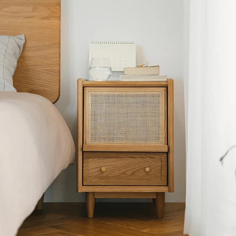 Meubles de chambre à coucher en rotin, table de chevet, petite armoire de rangement latérale multifo