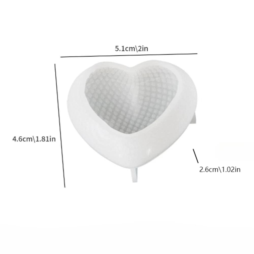 Moule en silicone pour bougie parfumée coeur tissé, gypse de moule de coeur de bricolage, outil exéc