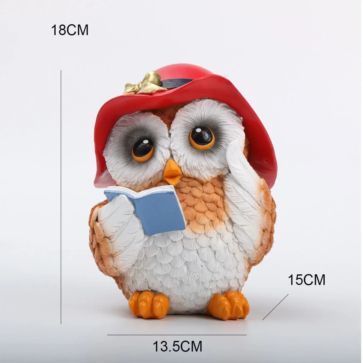 Livre d'apprentissage de hibou, ornements de lecture, décoration de maison antropomorphe créative