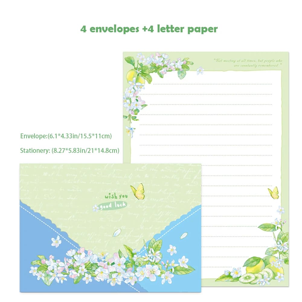 Enveloppe et ensemble de lettres – Citron – Début d'été – Lettre manuscrite artistique – Lettre d'am