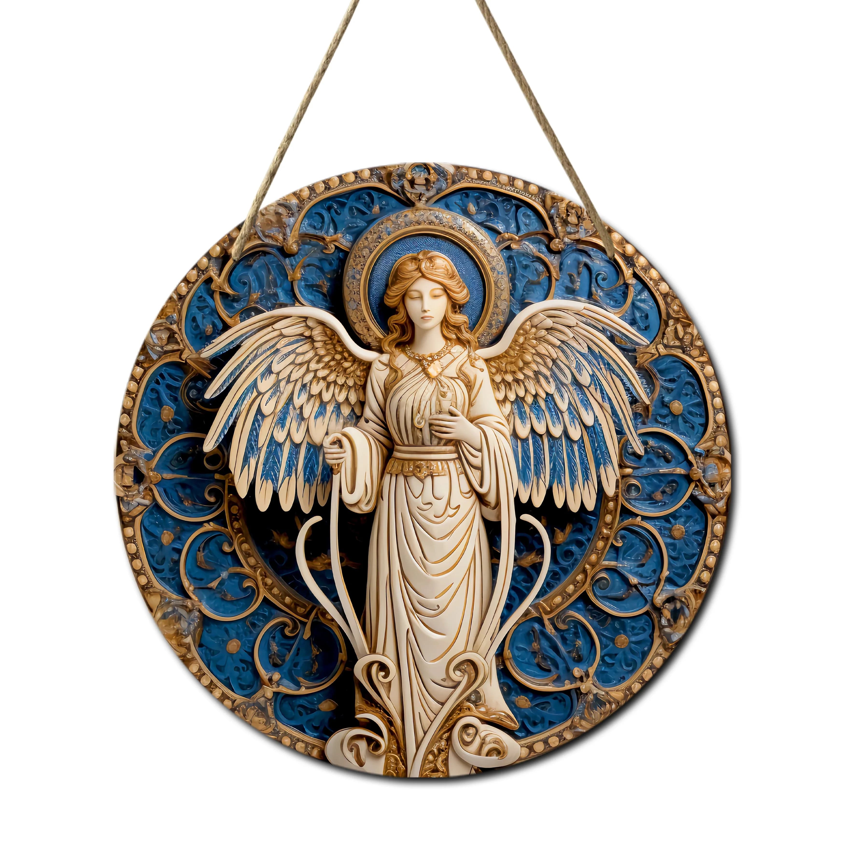 Vintage Angel Statue Acrylique Sign, Beige Angel fissuremplation for Wall,Garland Decor, Leon's Day 