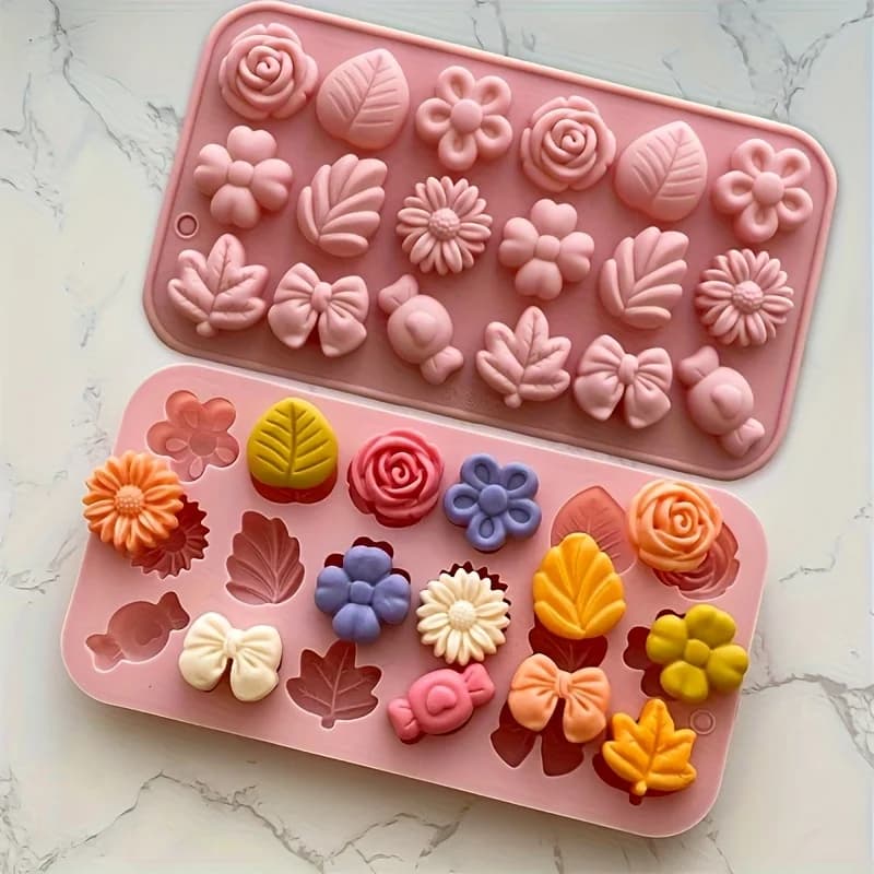 Moules à bougies en Silicone, 18 pièces, Non toxiques, à dégagement facile, pour bougies, bijoux, dé