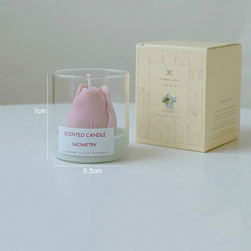 Glass Cup Tulip Candle Scented Candle Aromatherapy Soy Wax Candle Wedding Birthday Candles Party Hom