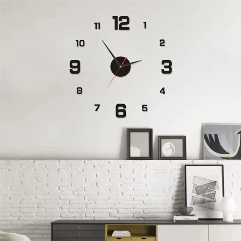 Horloge murale 3D moderne sans cadre, autocollant miroir, horloge pour la décoration de la maison, d