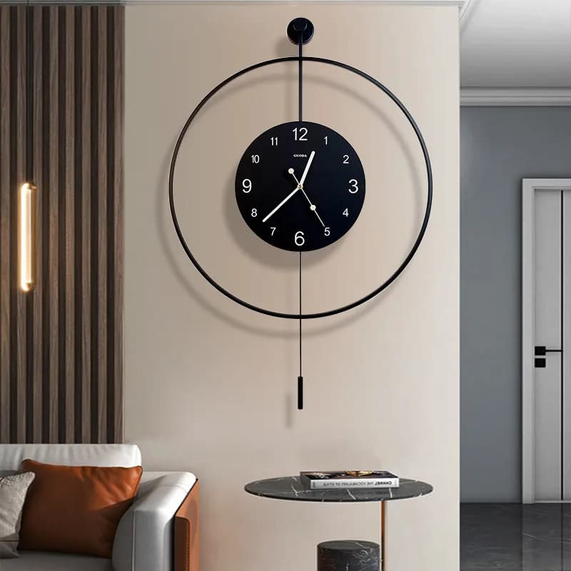 Horloge Murale Mécanique Silencieuse de Luxe pour Bureau et Maison, Décoration Intérieure, Reloj Coc