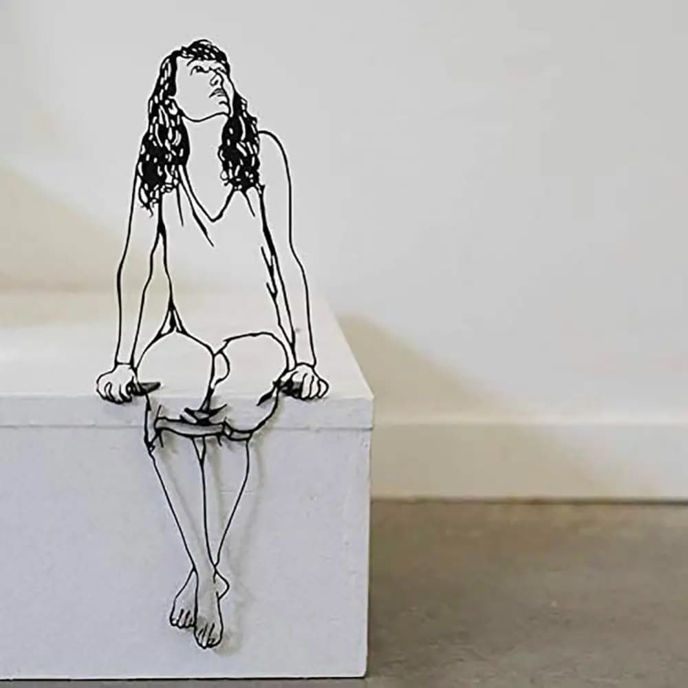 Sculpture élégante en fer forgé pour femme, figurine en métal vive, OJ d'Auckland, jardin gravé