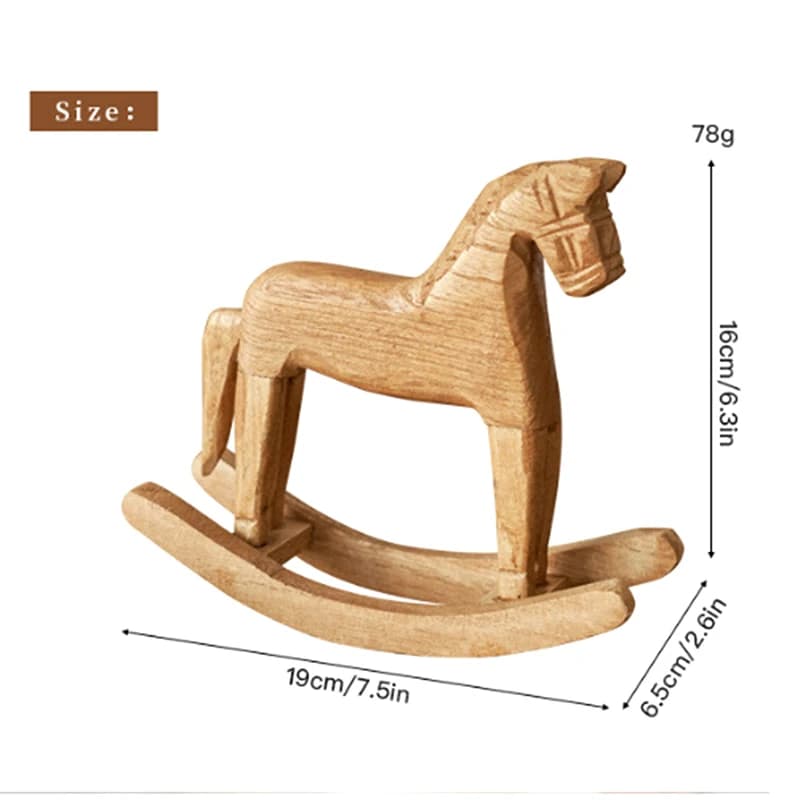 1 pièce, artisanat en bois, statue de cheval à bascule, figurines d'art équilibrées, décoration inté