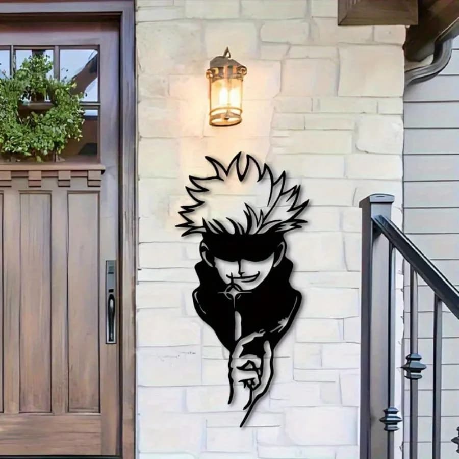 Sculpture murale en fer de 30cm d'art mural en métal d'anime-décoration intérieure/extérieure polyva