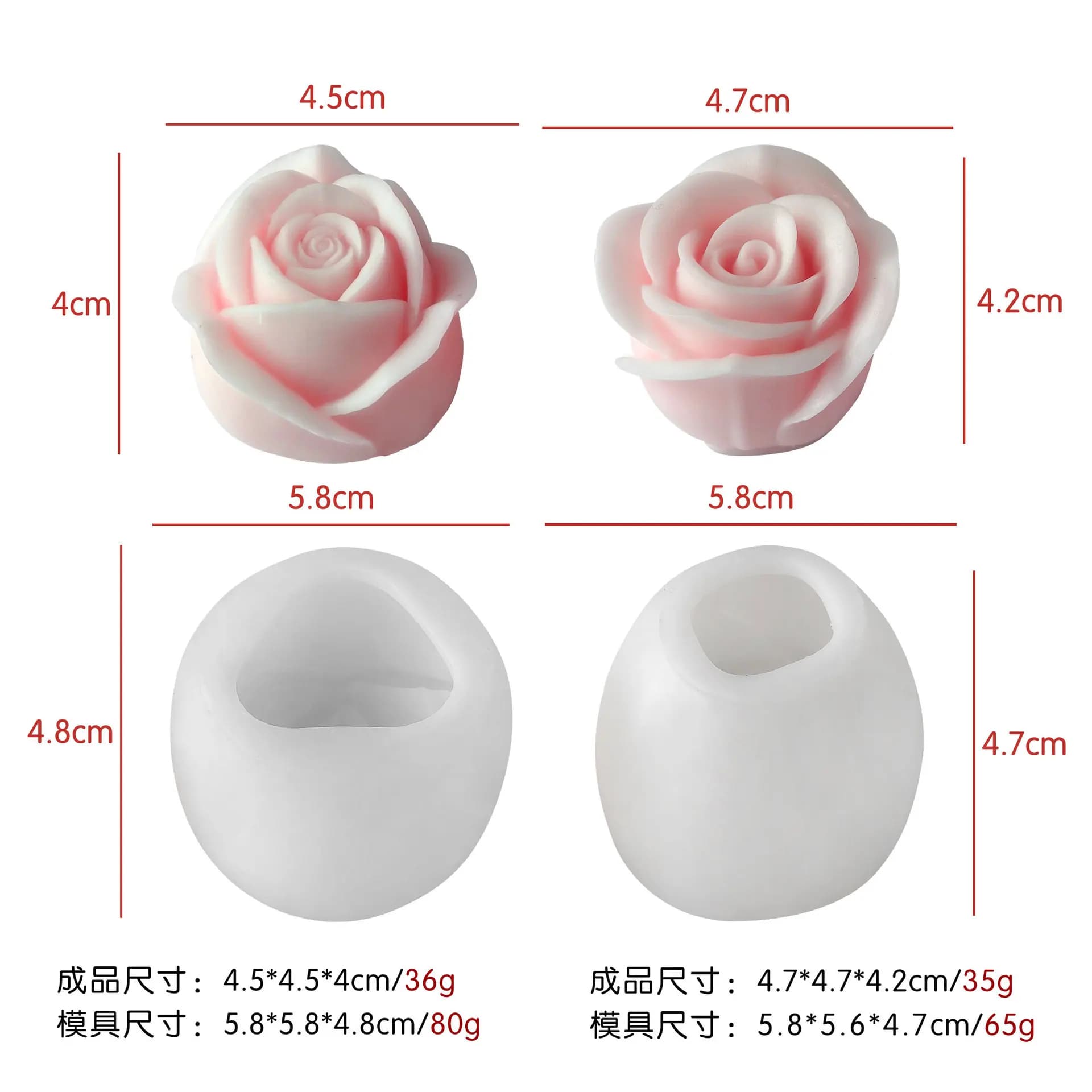 Moule en Silicone pour bougie parfumée Rose, bricolage, fleur tridimensionnelle, savon fait à la mai