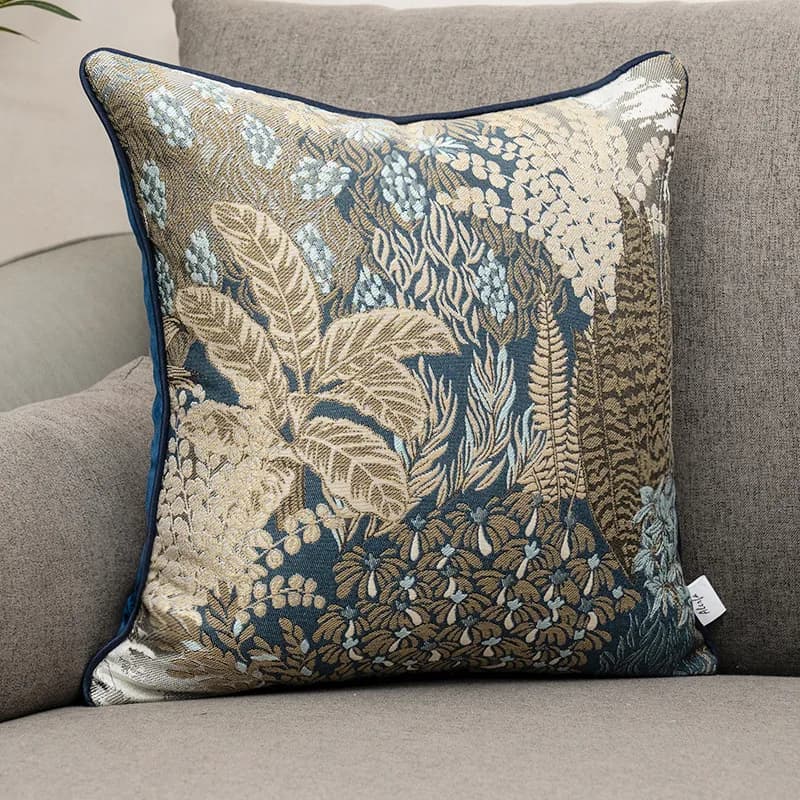 Housse de coussin Jacquard plante tropicale moderne, luxueuse housse de coussin brodée en Chenille, 