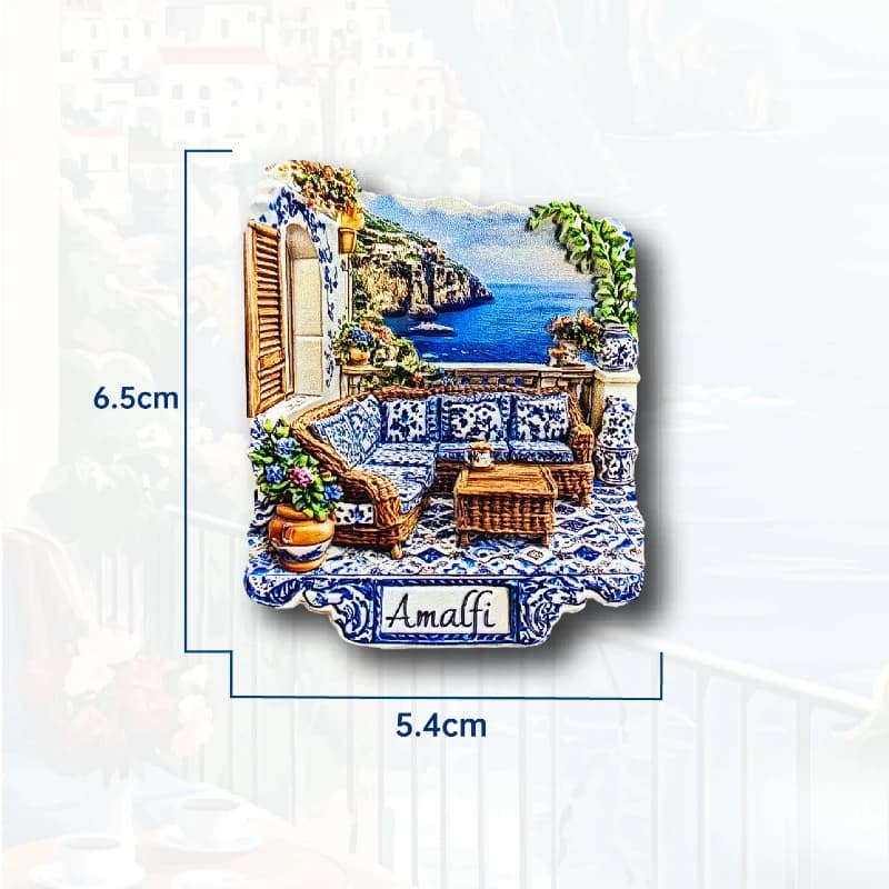 Aimant de réfrigérateur Amalfi Coast Terrace - Souvenir 3D de Riviera italienne Lemon Grove & Sea Vi