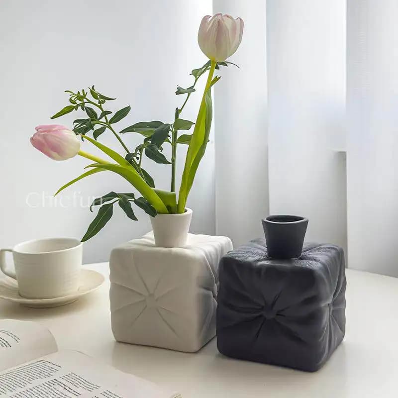 Vase en céramique décoratif pour salon, arrangement floral, luxe léger, haut de gamme, créatif, pour
