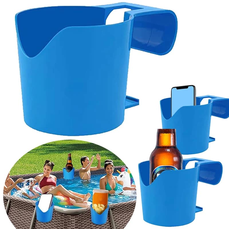 Panier de rangement au bord de la piscine avec porte-gobelet, panier de piscine en plastique épais p