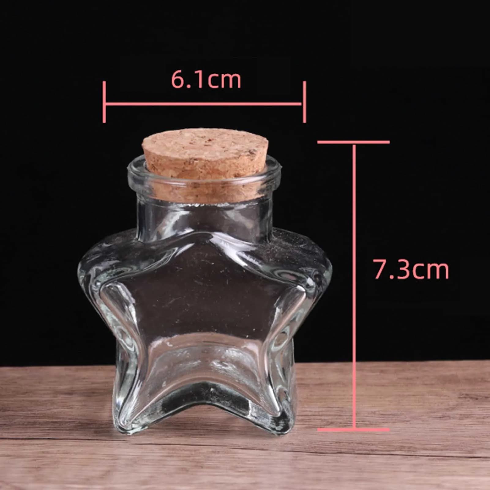 Bouteilles en verre en forme d'étoile, pots en verre avec liège pour bricolage, artisanat d'art, déc