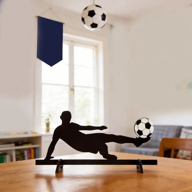 Figurines joueurs en bois, 2 pièces, décors football, modèles miniatures joueurs football pour affic