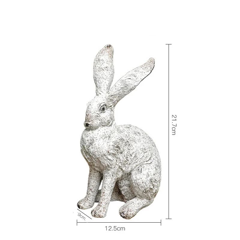 Statue de lapin, décoration de jardin, sculpture d'animal en résine, figurine, décoration extérieure