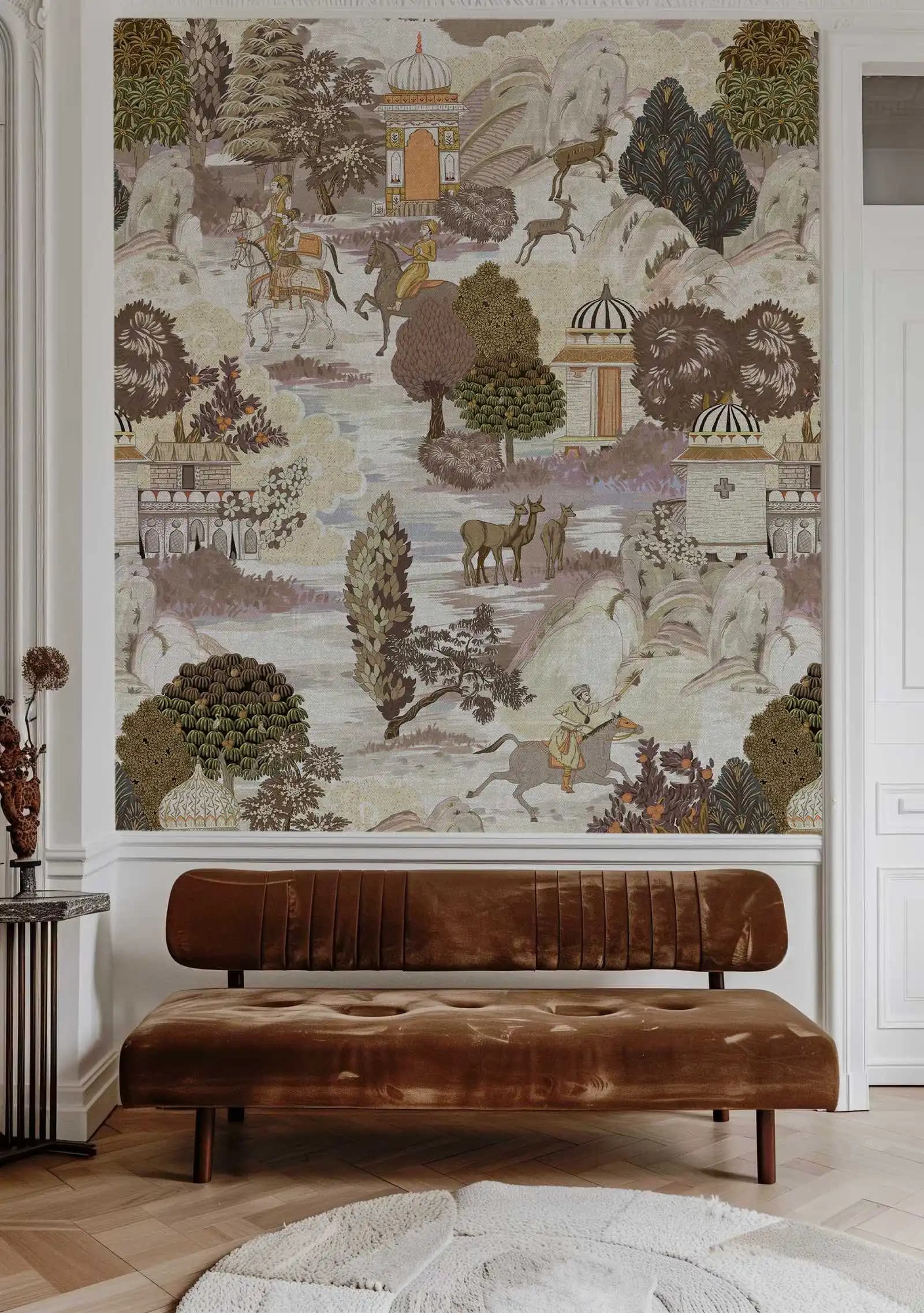 Papier peint historique chinois à décoller et à coller, papier peint antique inspiré de l'ère de l'h