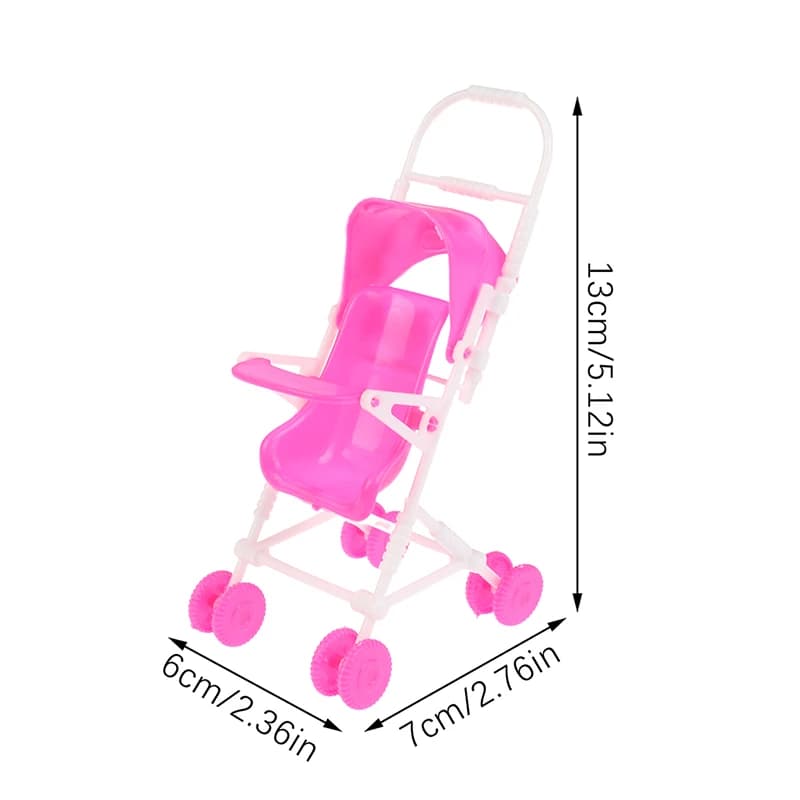 Chariot de berceau pour bébé de poupée de 12 cm (1 pièce) - Accessoire de décoration de scène de mai