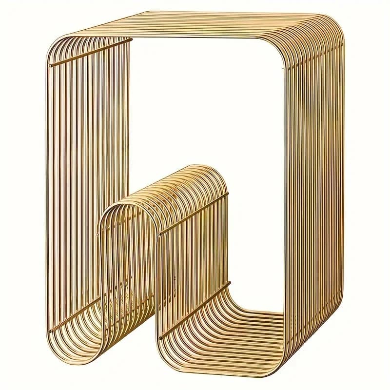 Table basse scandinave moderne en métal, table d'appoint élégante et minimaliste avec rangement pour