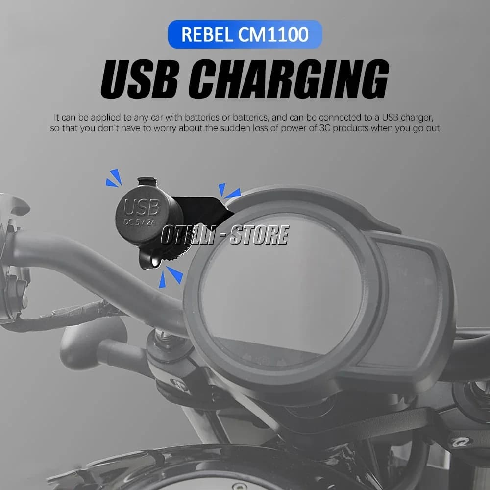 Chargeur USB pour Moto Honda REBEL CMX1100 CM 1100 CMX, Accessoires Modifiés de Charge de Téléphone 