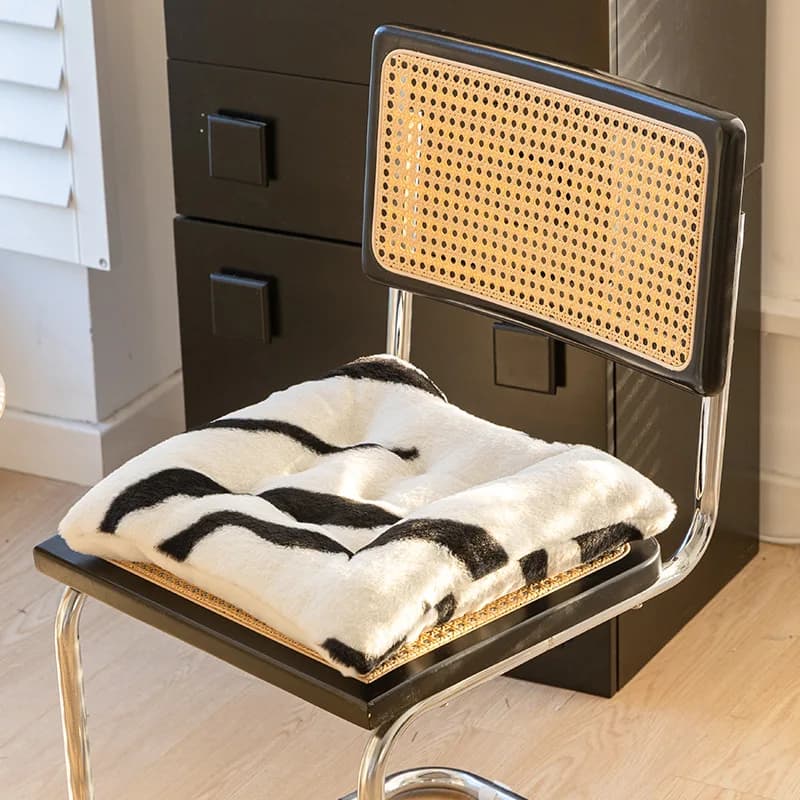 Coussin de chaise en peluche à motif zèbre, épais, pour siège de loisirs, pour le bureau, la maison,